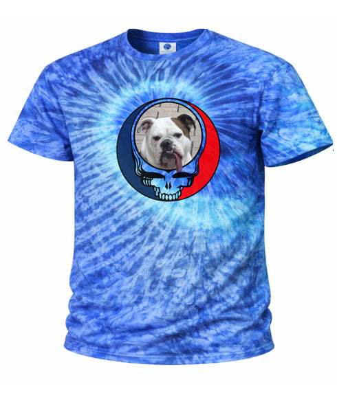 Custom Dog Stealie Tie-Dye Grateful Dead T-Shirt (145)
