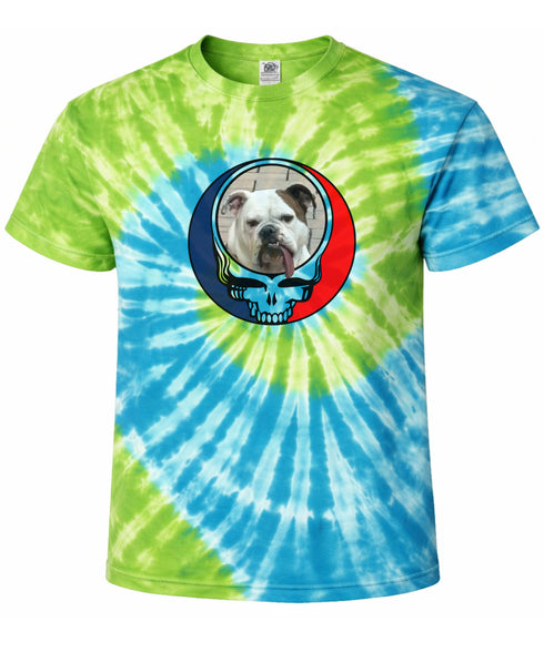 Custom Dog Stealie Tie-Dye Grateful Dead T-Shirt (145)