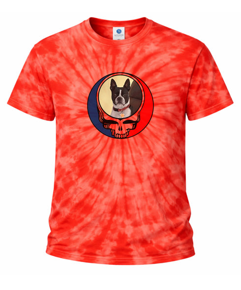 Custom Dog Stealie Tie-Dye Grateful Dead T-Shirt (148)