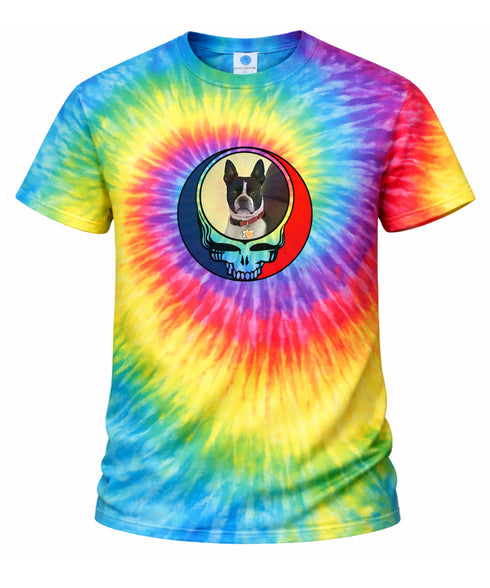 Custom Dog Stealie Tie-Dye Grateful Dead T-Shirt (148)