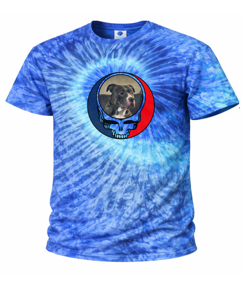 Custom Dog Stealie Tie-Dye Grateful Dead T-Shirt (149)