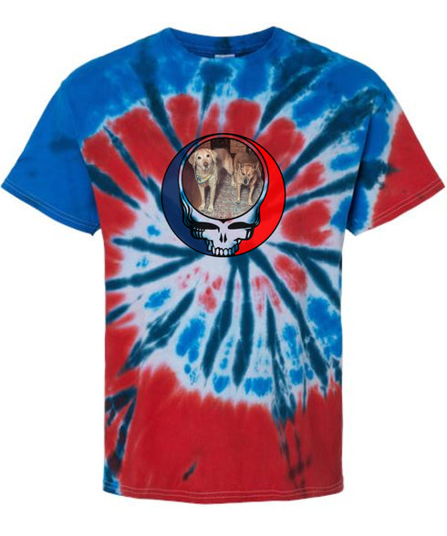 Custom Dog Stealie Tie-Dye Grateful Dead T-Shirt (152)