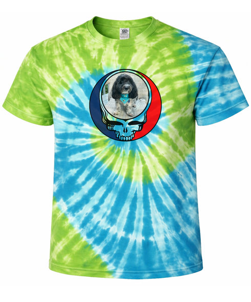 Custom Dog Stealie Tie-Dye Grateful Dead T-Shirt (156)