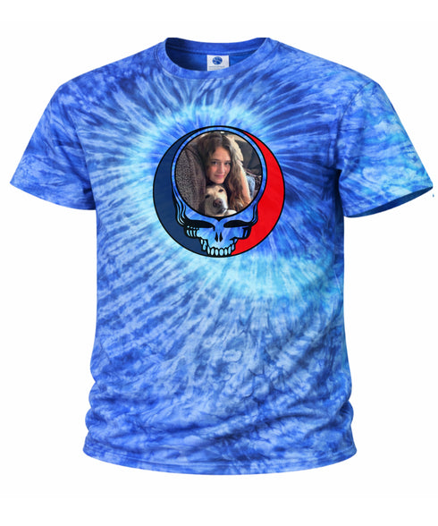 Custom Stealie Tie-Dye Grateful Dead T-Shirt (162-7)