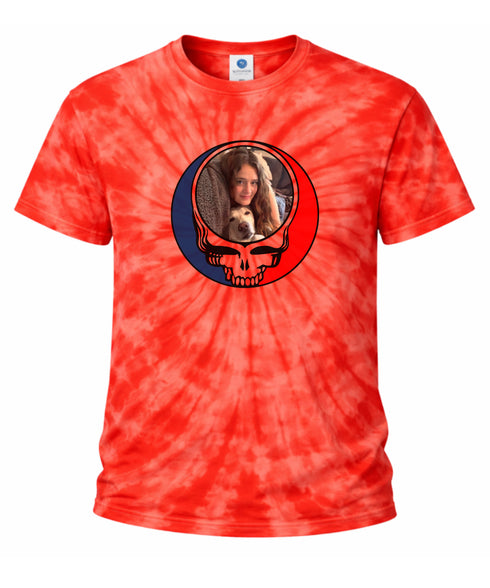Custom Stealie Tie-Dye Grateful Dead T-Shirt (162-7)