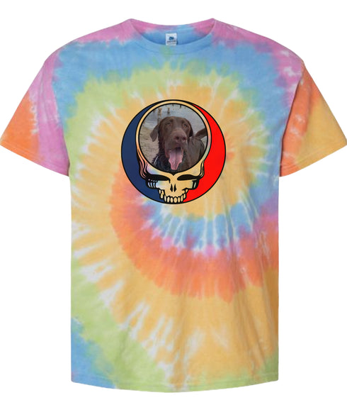 Custom Stealie Tie-Dye Grateful Dead T-Shirt (162-5)