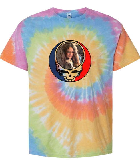 Custom Stealie Tie-Dye Grateful Dead T-Shirt (162-7)