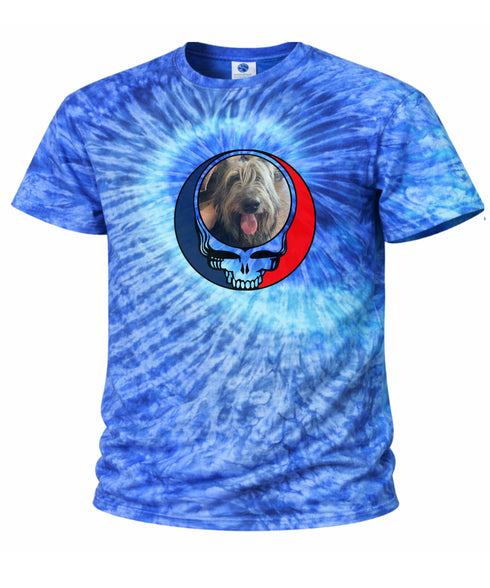 Custom Dog Stealie Tie-Dye Grateful Dead T-Shirt (166)