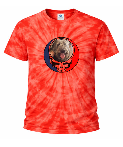 Custom Dog Stealie Tie-Dye Grateful Dead T-Shirt (166)