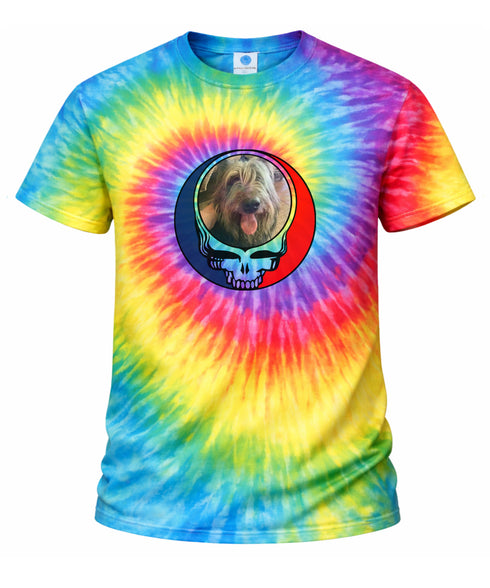 Custom Dog Stealie Tie-Dye Grateful Dead T-Shirt (166)