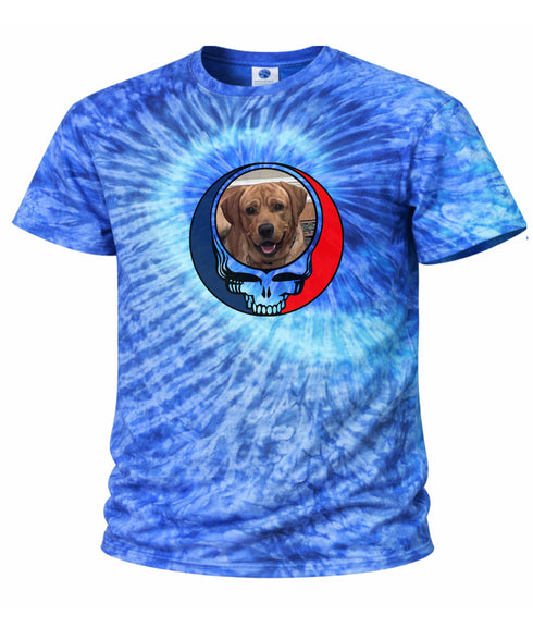 Custom Dog Stealie Tie-Dye Grateful Dead T-Shirt (171)