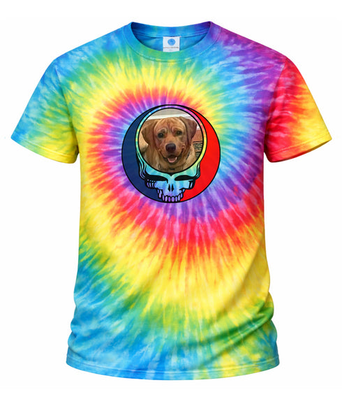 Custom Dog Stealie Tie-Dye Grateful Dead T-Shirt (171)