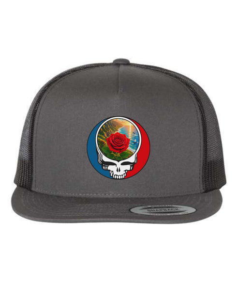 Custom Rose Stealie Grateful Dead Trucker Cap (70)