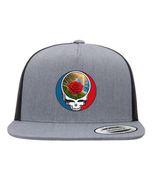 Custom Rose Stealie Grateful Dead Trucker Cap (70)