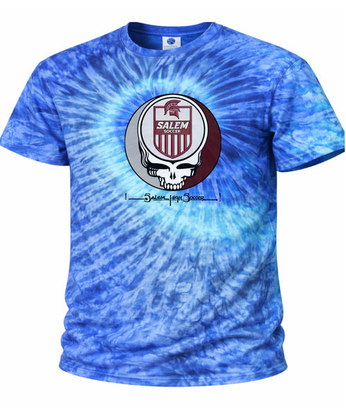 Custom Salem Soccer Stealie Tie-Dye Grateful Dead T-Shirt