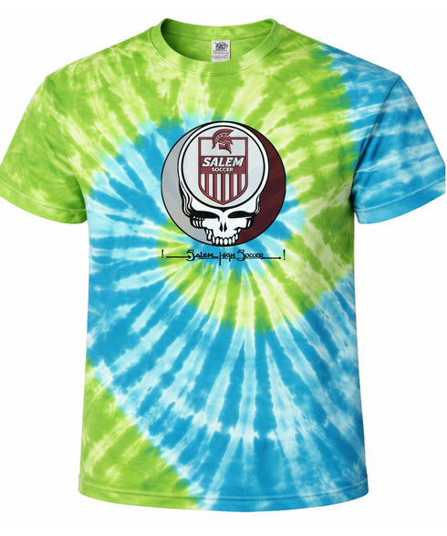 Custom Salem Soccer Stealie Tie-Dye Grateful Dead T-Shirt