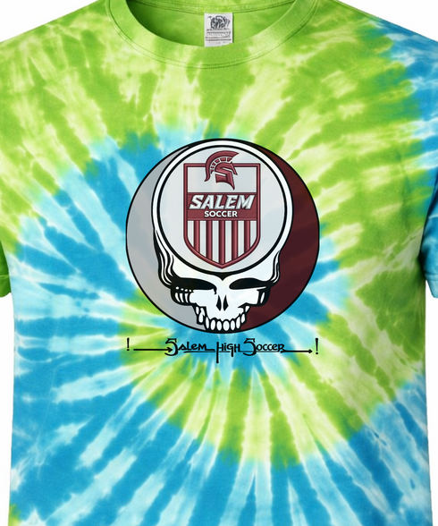 Custom Salem Soccer Stealie Tie-Dye Grateful Dead T-Shirt