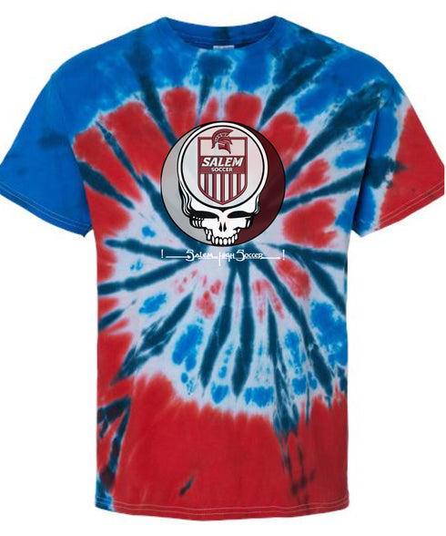 Custom Salem Soccer Stealie Tie-Dye Grateful Dead T-Shirt
