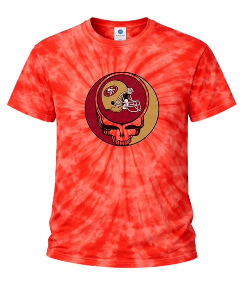 San Francisco 49ers Helmet Stealie Tie-Dye Grateful Dead T-Shirt