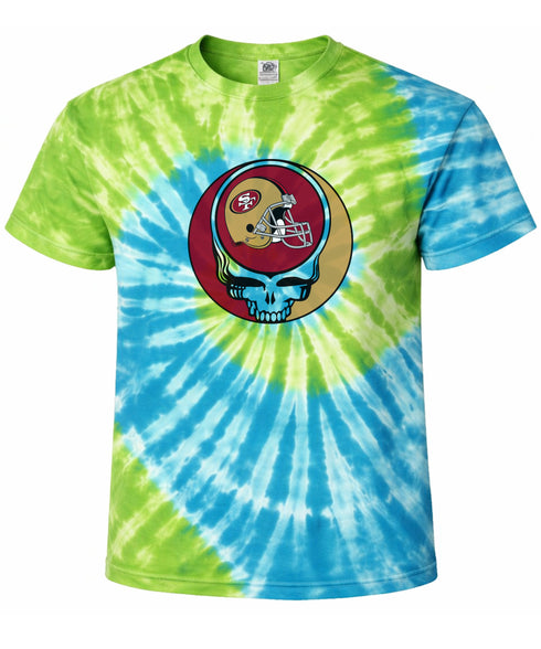 San Francisco 49ers Helmet Stealie Tie-Dye Grateful Dead T-Shirt