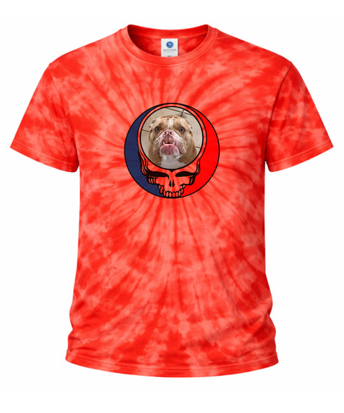 Custom Dog Stealie Tie-Dye Grateful Dead T-Shirt (132)