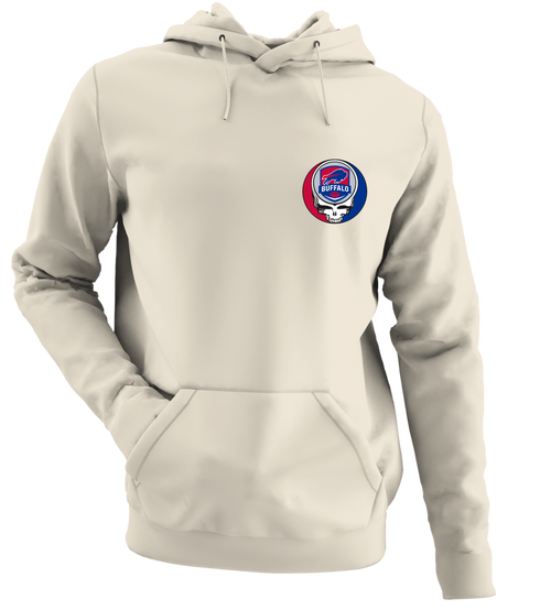 Buffalo Football - Premium Grateful Dead Left Chest Hoodie - Sand - 3