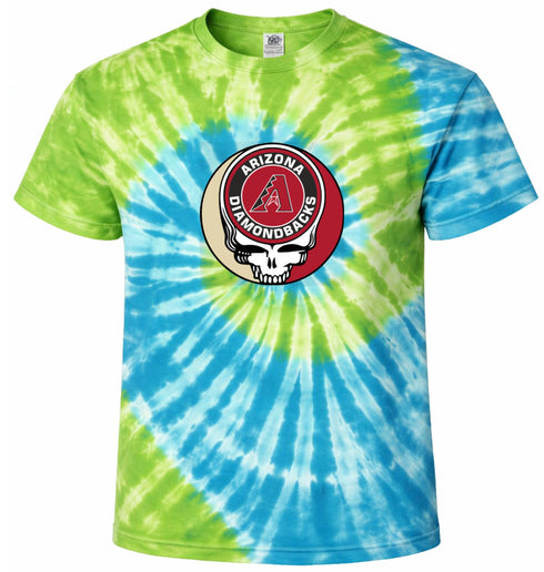 Arizona Diamondbacks Stealie Tie-Dye Grateful Dead T-Shirt