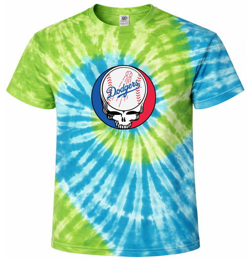Los Angeles Dodgers Stealie Tie-Dye Grateful Dead T-Shirt