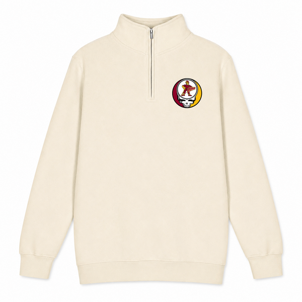 Iona University - Premium Grateful Dead Quarter-Zip Pullover - Sand - 1