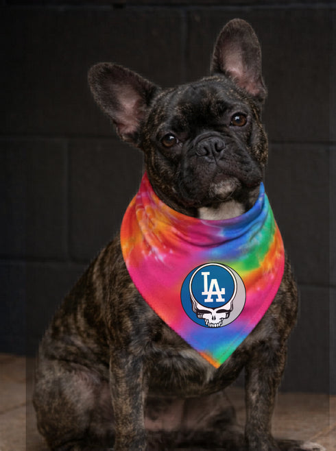 Los Angeles Dodgers Stealie Grateful Dead Dog Bandana - Fits Most Dogs