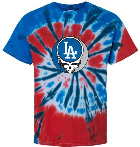 Los Angeles Dodgers Stealie Tie-Dye Grateful Dead T-Shirt