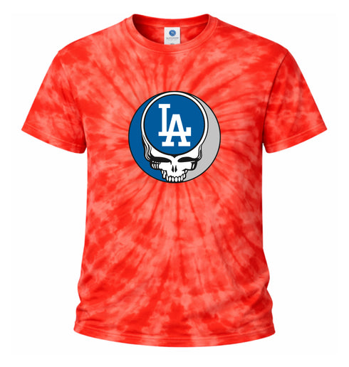 Los Angeles Dodgers Stealie Tie-Dye Grateful Dead T-Shirt