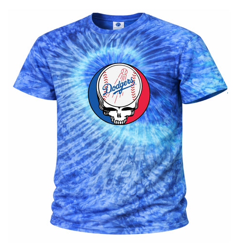 Los Angeles Dodgers Stealie Tie-Dye Grateful Dead T-Shirt