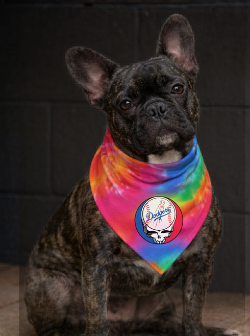 Los Angeles Dodgers Stealie Grateful Dead Dog Bandana - Fits Most Dogs