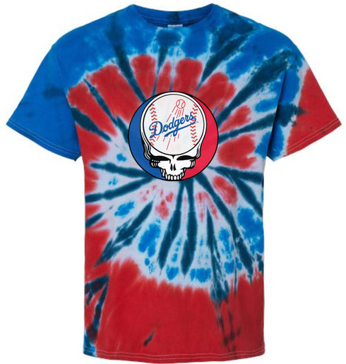 Los Angeles Dodgers Stealie Tie-Dye Grateful Dead T-Shirt