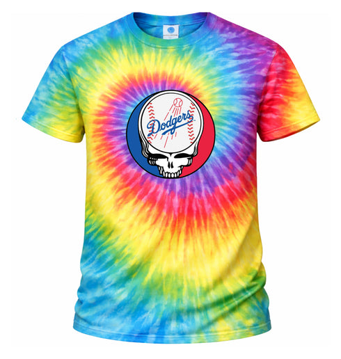 Los Angeles Dodgers Stealie Tie-Dye Grateful Dead T-Shirt