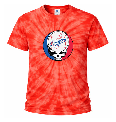Los Angeles Dodgers Stealie Tie-Dye Grateful Dead T-Shirt