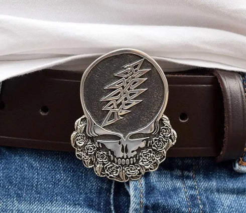 Grateful Dead - Limited Edition - Cornell '77 - Steal Your Face Sterling Silver Belt Buckle - StealieShop