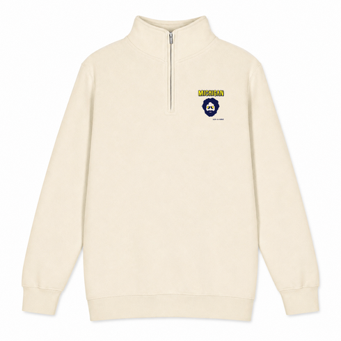 Michigan Jerry - Life is dead.® - Premium Grateful Dead Quarter-Zip Pullover - Sand - 1