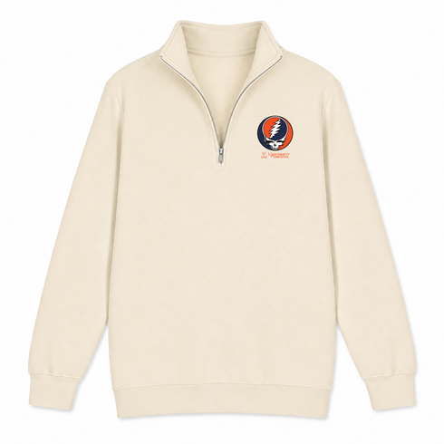 University of Virginia - Premium Grateful Dead Quarter-Zip Pullover - Sand - 1