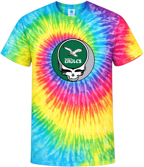 Philadelphia Eagles Logo Stealie Tie-Dye Grateful Dead T-Shirt