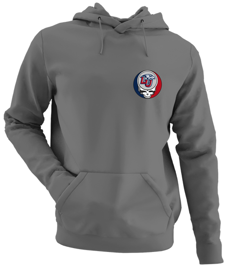 Liberty University - Premium Grateful Dead Left Chest Hoodie - Charcoal