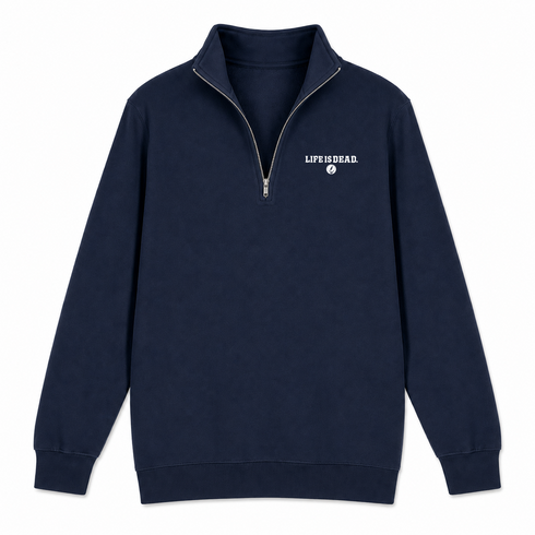 Life is dead.® - Premium Grateful Dead Quarter-Zip Pullover - Navy - 4