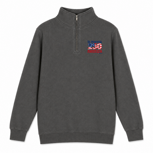 Be Grateful America - Premium Grateful Dead Quarter-Zip Pullover - Charcoal - 5