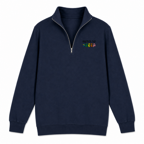 Grateful Dad - Premium Grateful Dead Quarter-Zip Pullover - Navy - 4