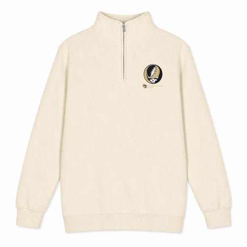 University of Colorado - Premium Grateful Dead Quarter-Zip Pullover - Sand - 1