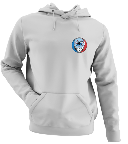 DePaul University - Premium Grateful Dead Left Chest Hoodie - Sport Grey