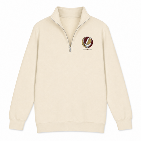 Texas State University - Premium Grateful Dead Quarter-Zip Pullover - Sand - 2