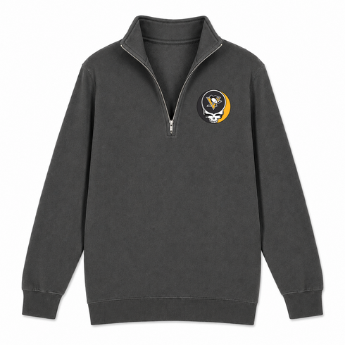 Pittsburgh Penguins - Premium Grateful Dead Quarter-Zip Pullover - Charcoal - 6