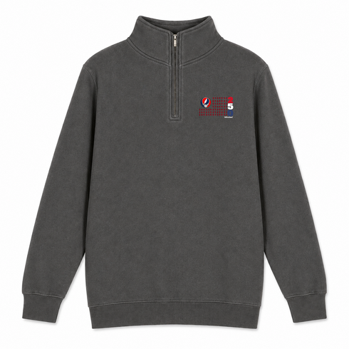 America 250 USA Life is dead. Flag - Premium Grateful Dead Quarter-Zip Pullover - Charcoal - 5